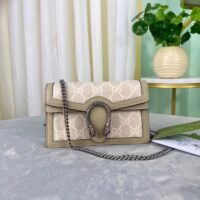 Gucci Women Dionysus GG Super Mini Bag Beige White GG Supreme Canvas (6)