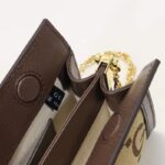 Gucci Women Ophidia Jumbo GG Small Shoulder Bag Camel Ebony Canvas – Image 9