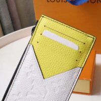 Louis Vuitton LV Unisex CC Holder Wallet Yelow Blue Taurillon Cowhide Leather (10)