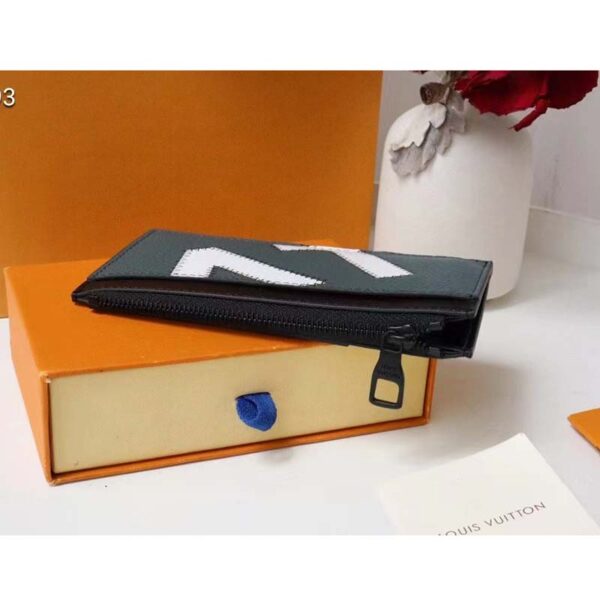 Louis Vuitton LV Unisex CC Holder Wallet Yelow Blue Taurillon Cowhide Leather (4)