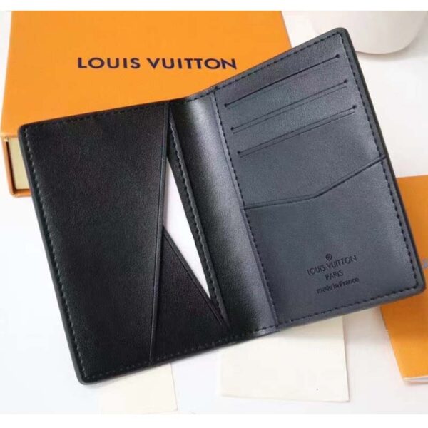 Louis Vuitton LV Unisex Pocket Organizer Wallet Blue Taurillon Cowhide Leather (10)