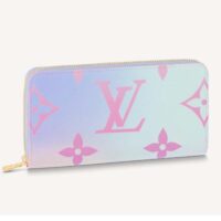 Louis Vuitton LV Unisex Zippy Wallet Sunrise Pastel Monogram Coated Canvas Cowhide (4)