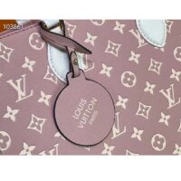 Louis Vuitton LV Women OnTheGo MM Tote Bag Pink Printed Embossed Grained Cowhide (8)