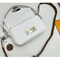 Louis Vuitton LV Women Swing White Calfskin Leather Monogram Canvas S Lock (9)