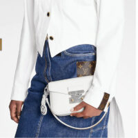 Louis Vuitton LV Women Swing White Calfskin Leather Monogram Canvas S Lock (9)