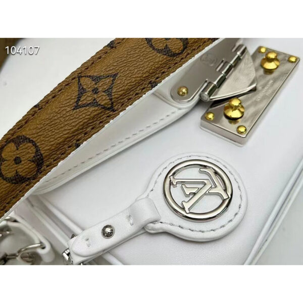 Louis Vuitton LV Women Swing White Calfskin Leather Monogram Canvas S Lock (8)