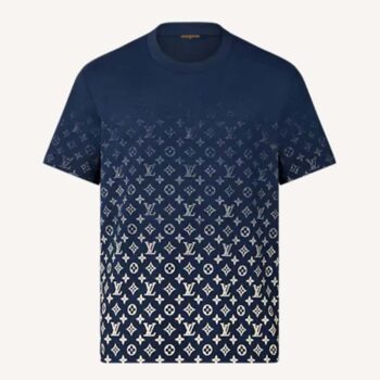 Louis Vuitton Men Mental LVSE Monogram Gradient T-Shirt Cotton Regular Fit Dark Ocean