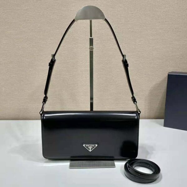 Prada Women Brushed Leather Prada Femme Bag-Black (2)