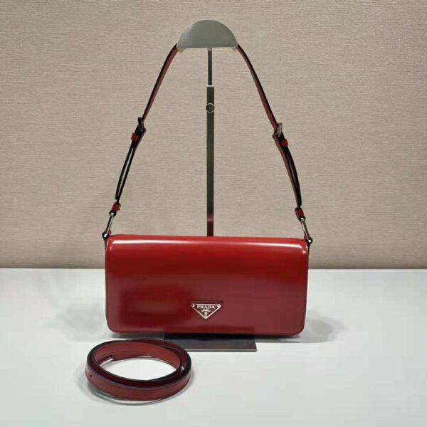 Prada Women Brushed Leather Prada Femme Bag-Red (2)