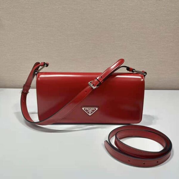 Prada Women Brushed Leather Prada Femme Bag-Red (3)