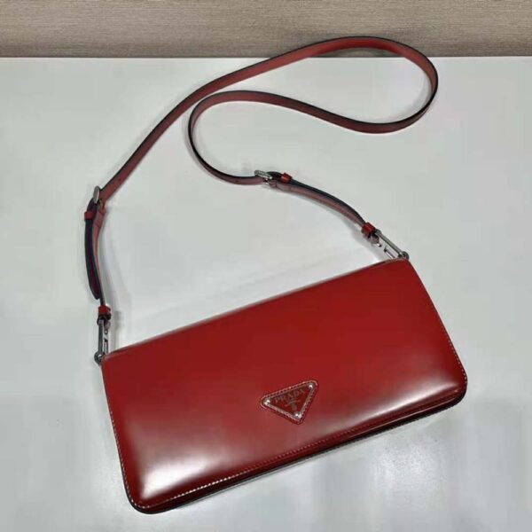 Prada Women Brushed Leather Prada Femme Bag-Red (4)