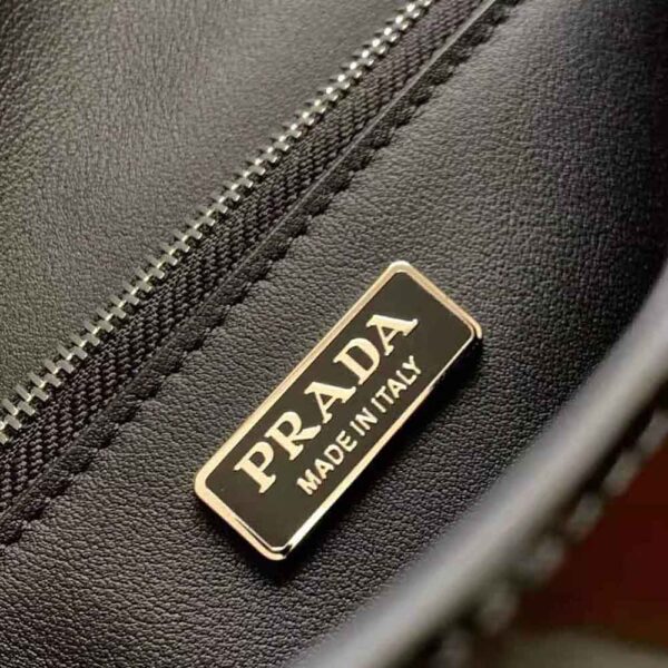 Prada Women Brushed Leather Shoulder Bag-Black (10)