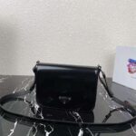 Prada Women Brushed Leather Shoulder Bag-Black – Image 5