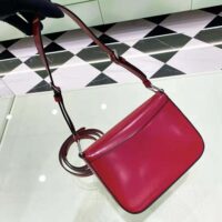 Prada Women Brushed Leather Shoulder Bag-Red (1)