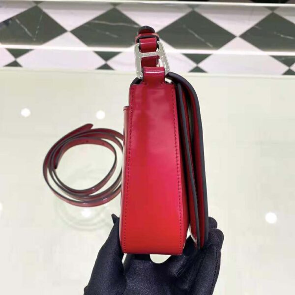 Prada Women Brushed Leather Shoulder Bag-Red (5)