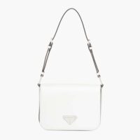 Prada Women Brushed Leather Shoulder Bag-White (1)