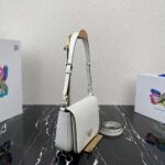 Prada Women Brushed Leather Shoulder Bag-White – Image 5