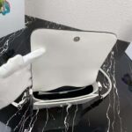 Prada Women Brushed Leather Shoulder Bag-White – Image 7