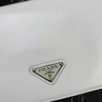 Prada Women Brushed Leather Shoulder Bag-White (1)