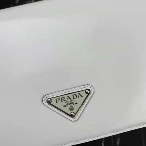 Prada Women Brushed Leather Shoulder Bag-White (8)