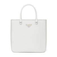 Prada Women Brushed Leather Tote Bag-White (1)