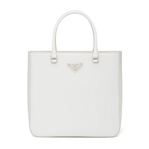 Prada Women Brushed Leather Tote Bag-White (1)