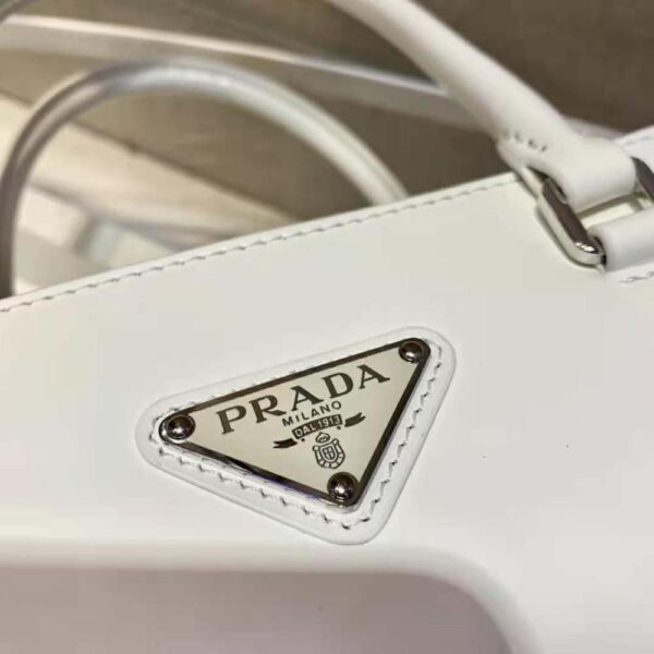 Prada Women Brushed Leather Tote Bag-White (7)