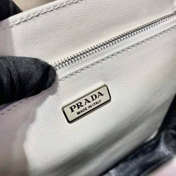 Prada Women Brushed Leather Tote Bag-White (9)