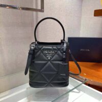 Prada Women Bucket Design Spectrum Leather Bag-black (1)