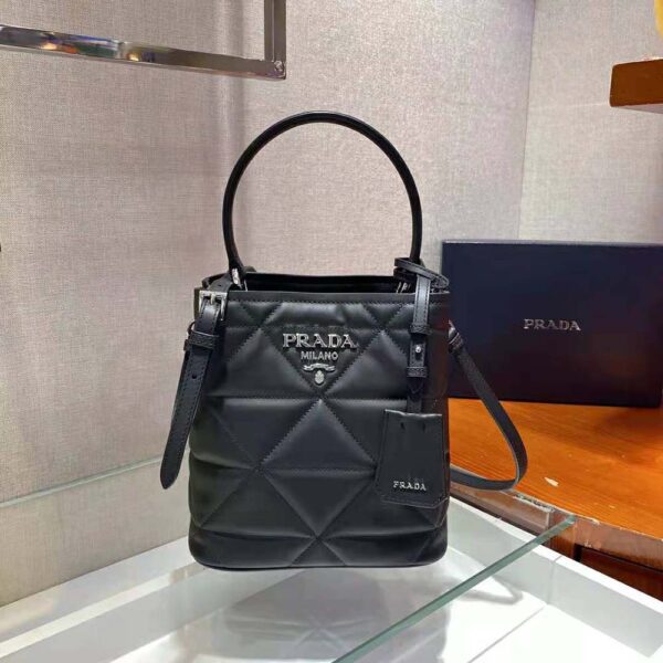 Prada Women Bucket Design Spectrum Leather Bag-black (3)