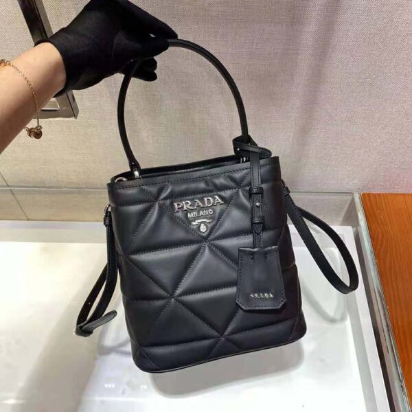 Prada Women Bucket Design Spectrum Leather Bag-black (4)