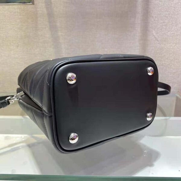 Prada Women Bucket Design Spectrum Leather Bag-black (7)