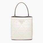 Borsa a secchiello Prada da donna in pelle Spectrum, colore bianco