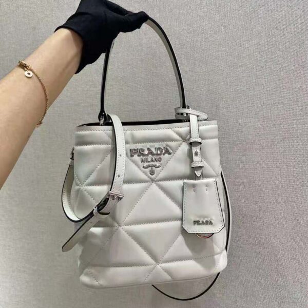 Prada Women Bucket Design Spectrum Leather Bag-white (2)