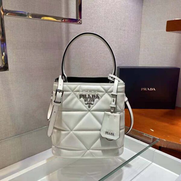 Prada Women Bucket Design Spectrum Leather Bag-white (3)