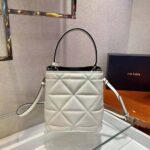 Prada Women Bucket Design Spectrum Leather Bag-White - immagine 5