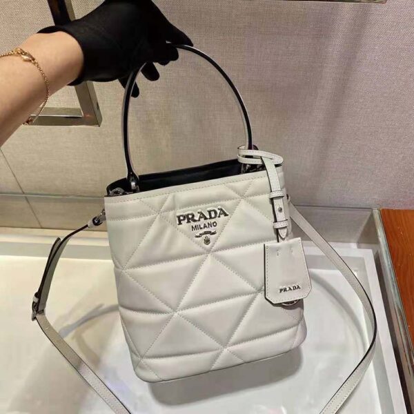 Prada Women Bucket Design Spectrum Leather Bag-white (5)