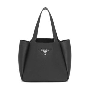 Prada Women Calf Leather Handbag-Black