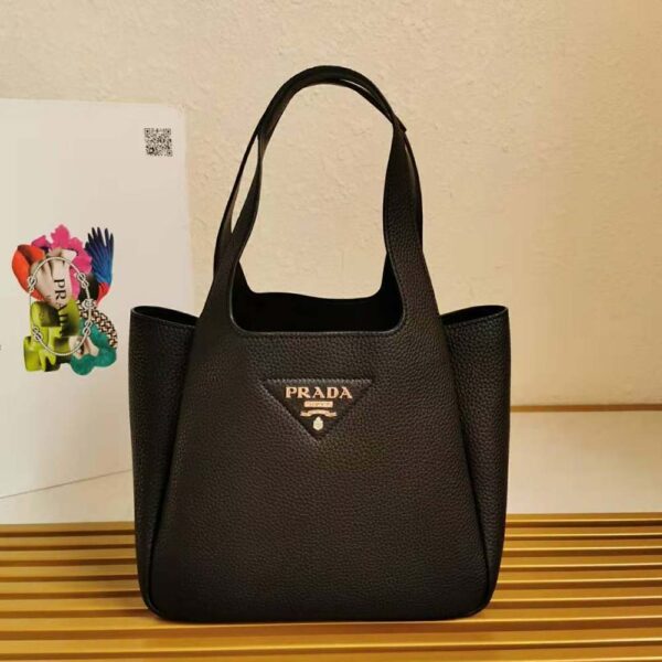 Prada Women Calf Leather Handbag-black (2)