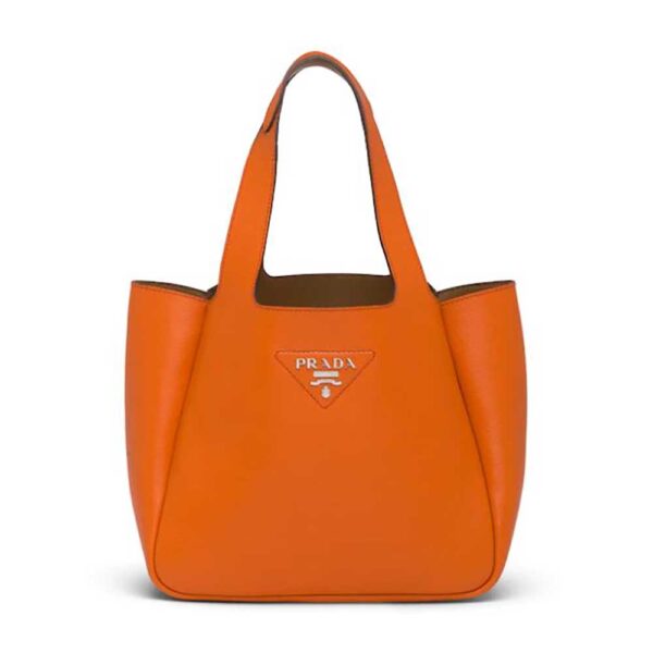 Prada Women Calf Leather Handbag-orange (1)