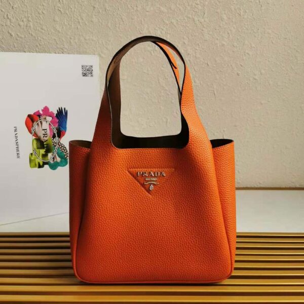 Prada Women Calf Leather Handbag-orange (2)