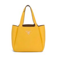 Prada Women Calf Leather Handbag-Yellow