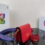 Prada Women Calf Leather Shoulder Bag-Red – Image 4