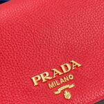 Prada Women Calf Leather Shoulder Bag-Red – Image 9
