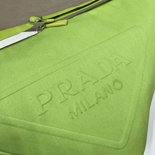 Prada Women Canvas Prada Triangle Bag-Green (4)