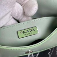 Prada Women Cleo Brushed Leather Dhoulder Bag with Flap-lime (1)