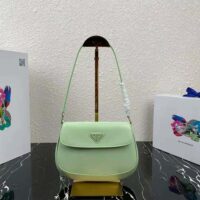 Prada Women Cleo Brushed Leather Dhoulder Bag with Flap-lime (1)
