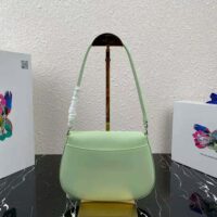 Prada Women Cleo Brushed Leather Dhoulder Bag with Flap-lime (1)