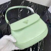 Prada Women Cleo Brushed Leather Dhoulder Bag with Flap-lime (1)