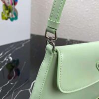 Prada Women Cleo Brushed Leather Dhoulder Bag with Flap-lime (1)